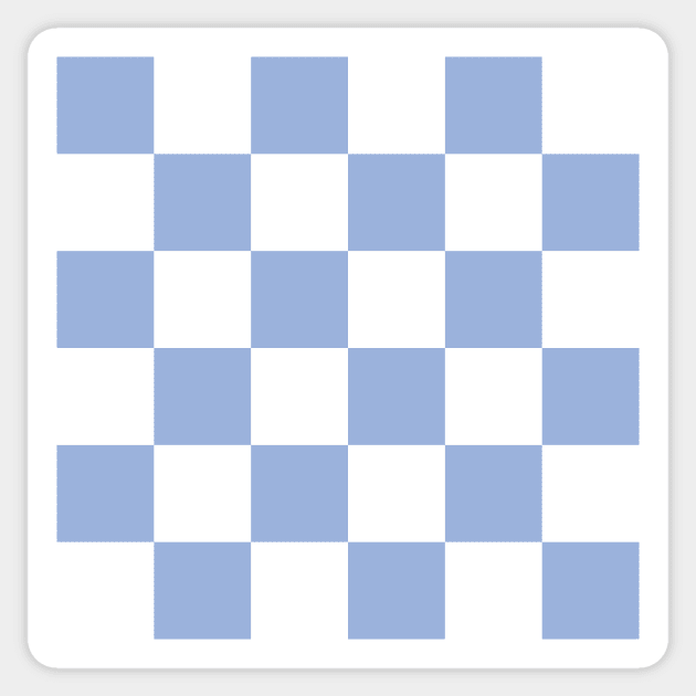Sky blue and white checkerboard print Sticker by bettyretro
